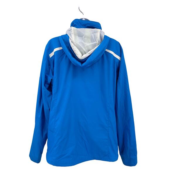 Columbia Sportswear Interchange Zip UP Jacket WMNS M Blue Hooded Hiking Outdoor - Picture 3 of 10